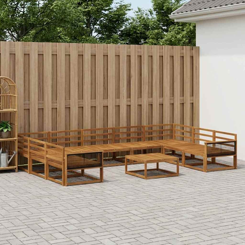 vidaXL Zestaw sof na zewnątrz 10 pcs naturalny Lite Drewno Akacji