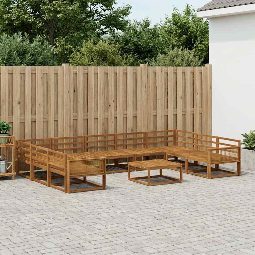 vidaXL Zestaw sof na zewnątrz 10 pcs naturalny Lite Drewno Akacji