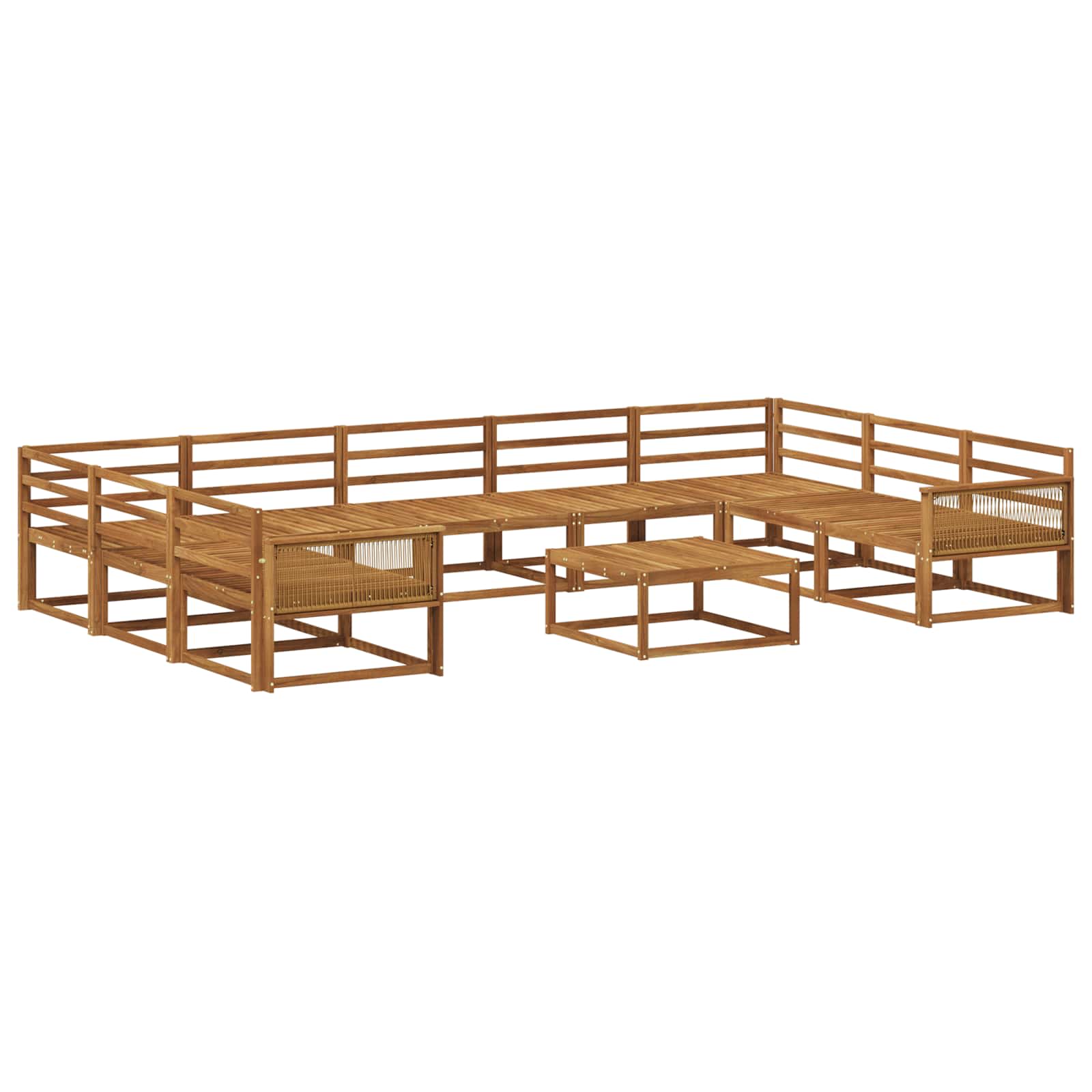 vidaXL Zestaw sof na zewnątrz 10 pcs naturalny Lite Drewno Akacji