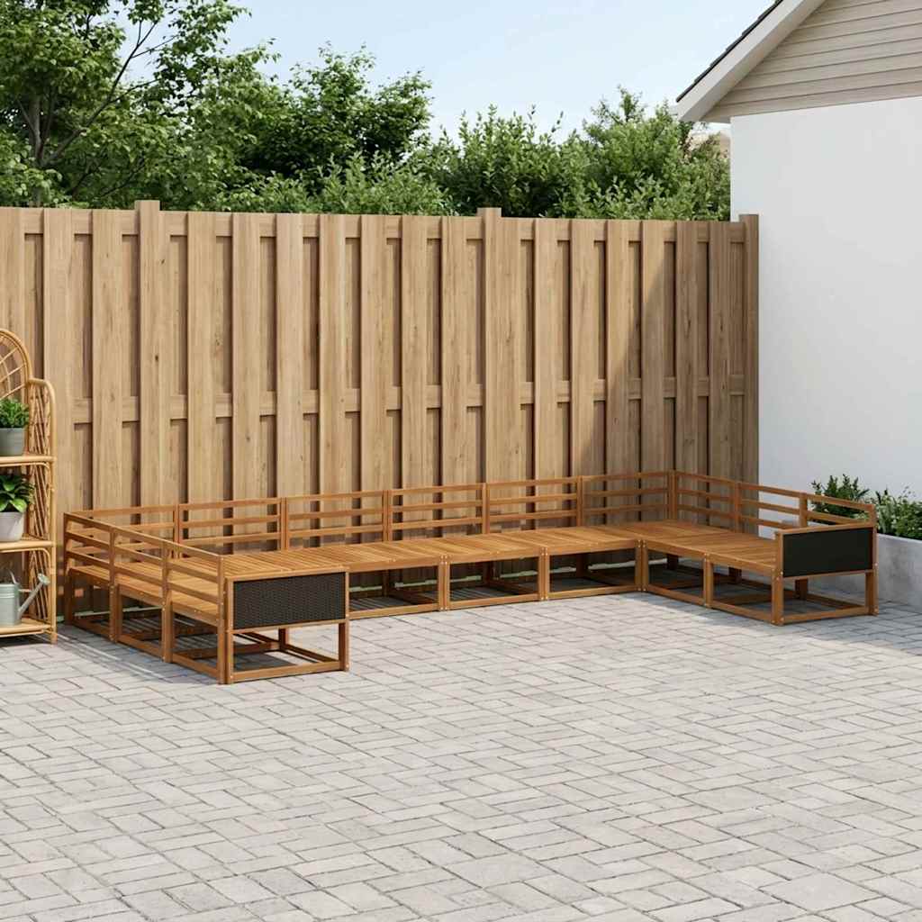 vidaXL Zestaw sof na zewnątrz 10 pcs naturalny Lite Drewno Akacji