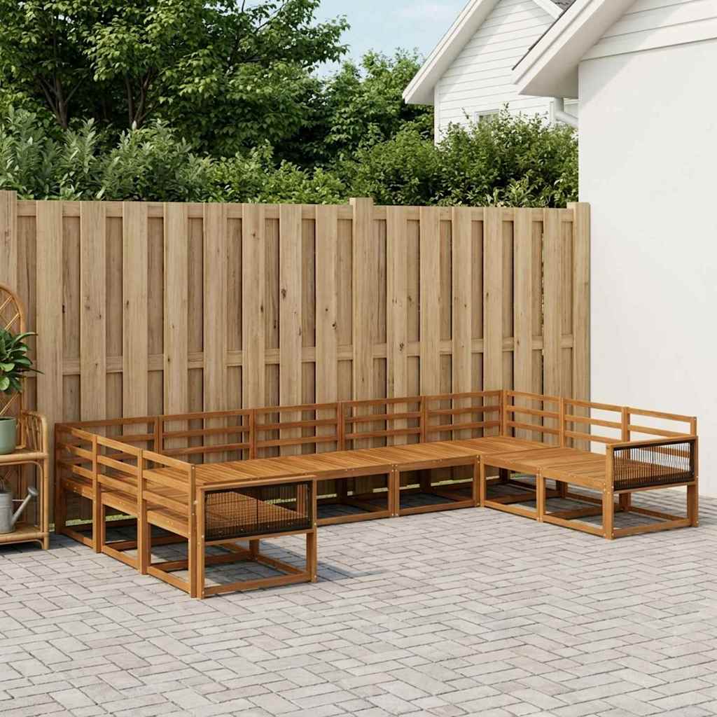 vidaXL Zestaw sof na zewnątrz 10 pcs naturalny Lite Drewno Akacji