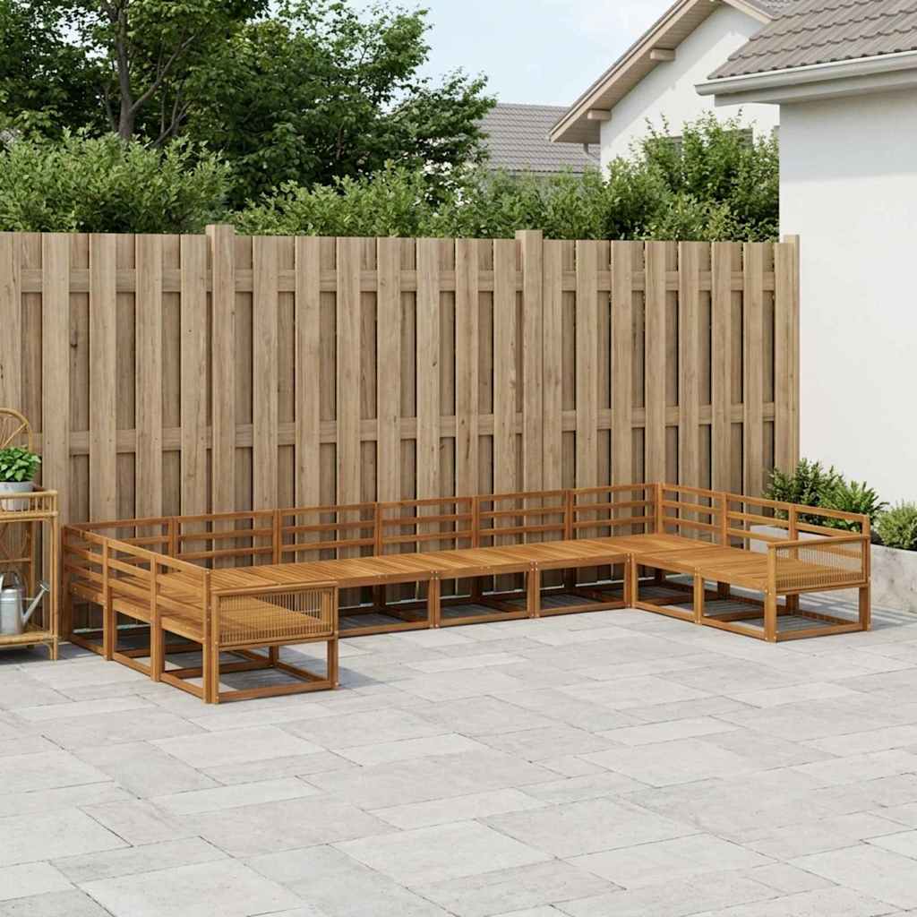 vidaXL Zestaw sof na zewnątrz 10 pcs naturalny Lite Drewno Akacji