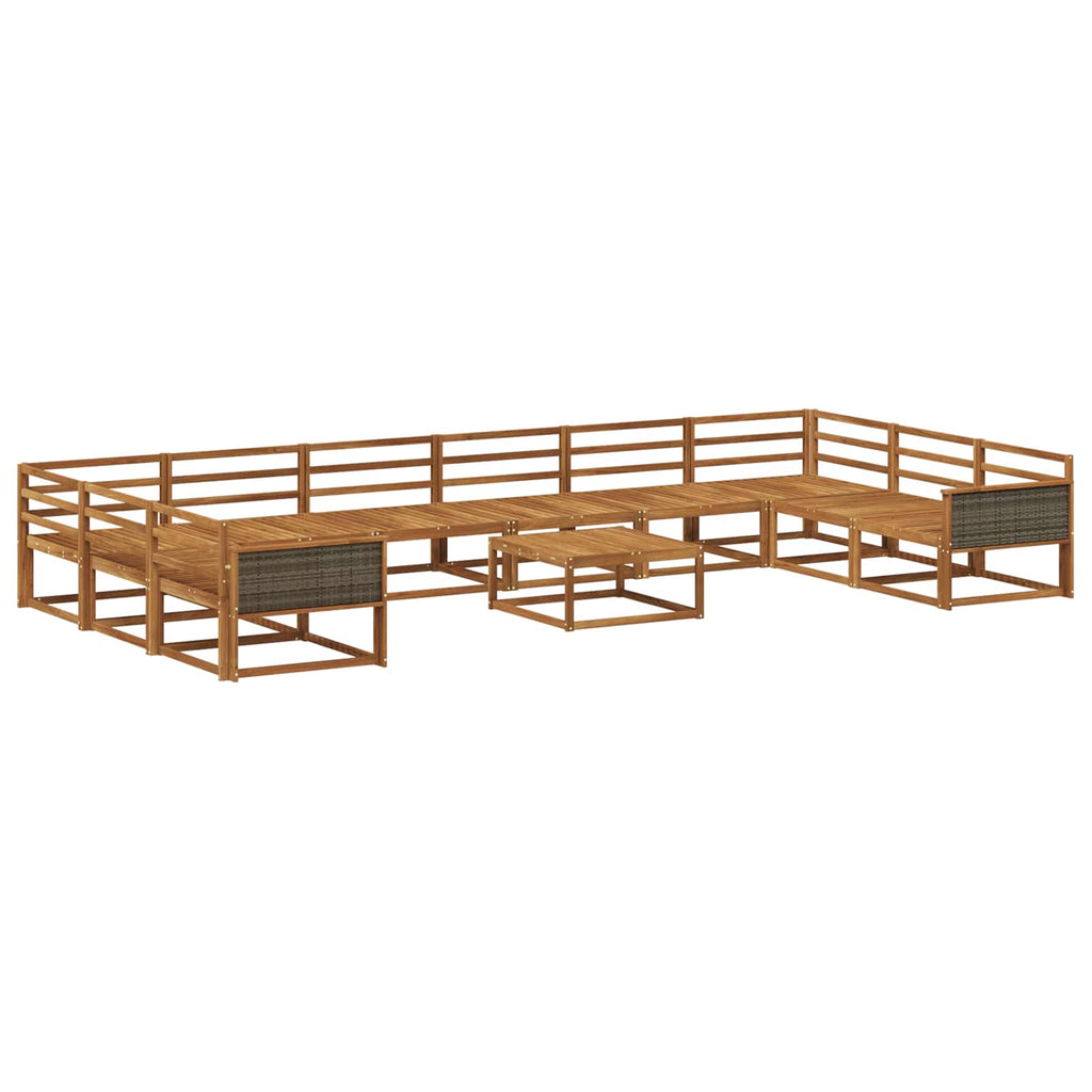 vidaXL Zestaw sof na zewnątrz 11 pcs naturalny Lite Drewno Akacji