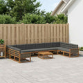 vidaXL Zestaw sof na zewnątrz 11 pcs Naturalny i Antracytowy