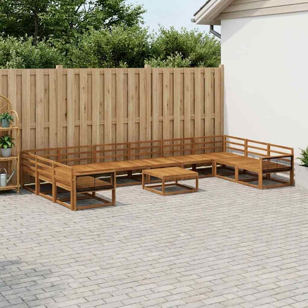 vidaXL Zestaw sof na zewnątrz 11 pcs naturalny Lite Drewno Akacji