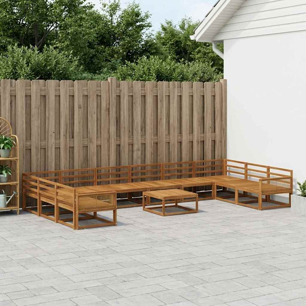vidaXL Zestaw sof na zewnątrz 11 pcs naturalny Lite Drewno Akacji