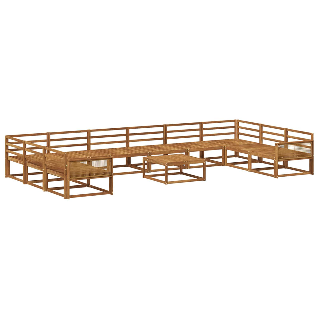 vidaXL Zestaw sof na zewnątrz 11 pcs naturalny Lite Drewno Akacji