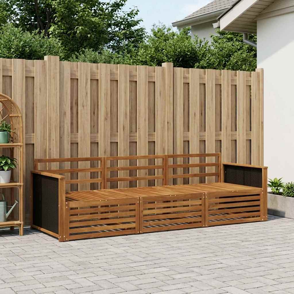 vidaXL Zestaw sof na zewnątrz 3 pcs naturalny Lite Drewno Akacji