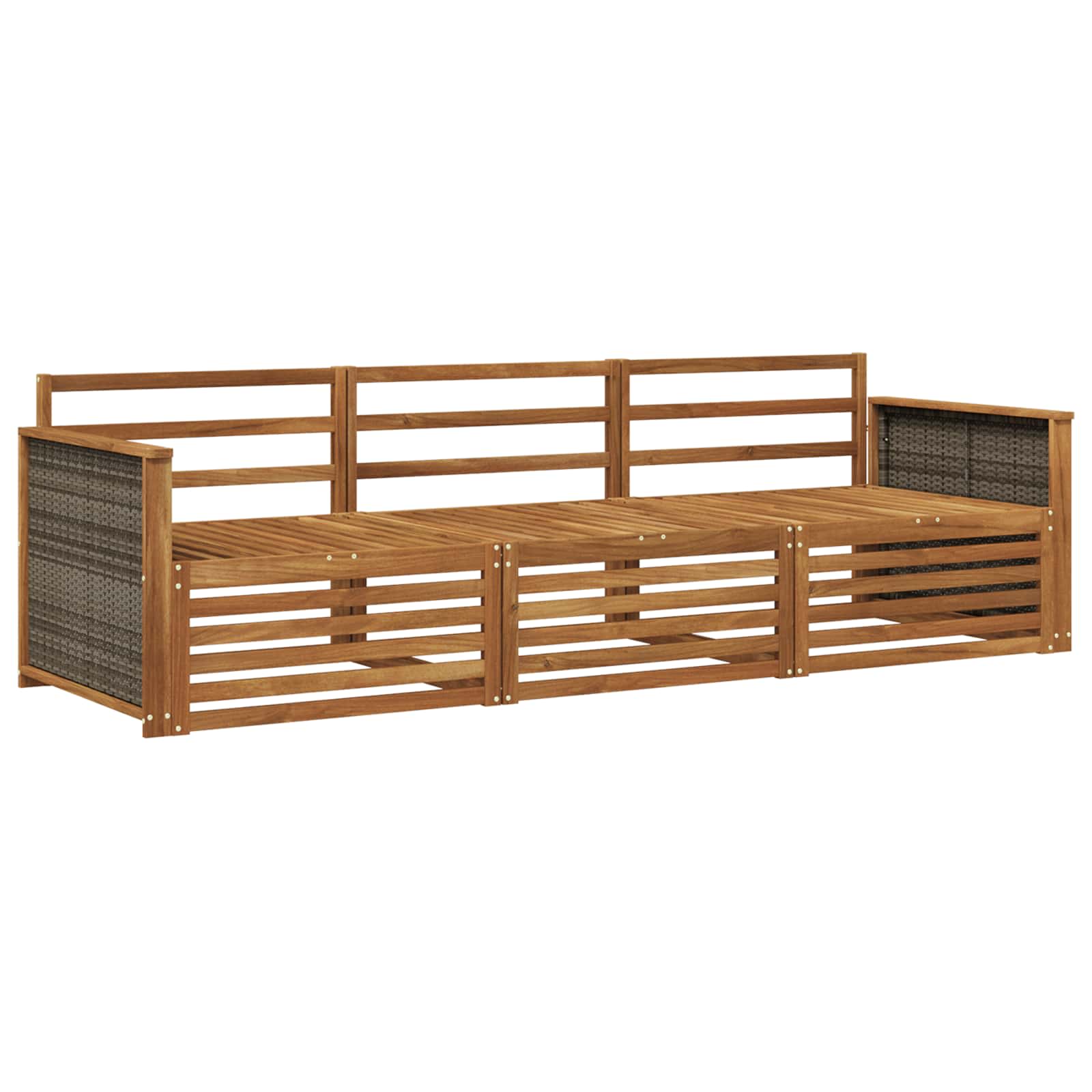 vidaXL Zestaw sof na zewnątrz 3 pcs naturalny Lite Drewno Akacji