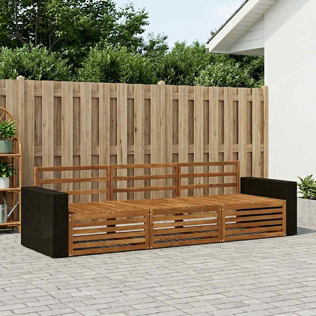 vidaXL Zestaw sof na zewnątrz 3 pcs naturalny Lite Drewno Akacji
