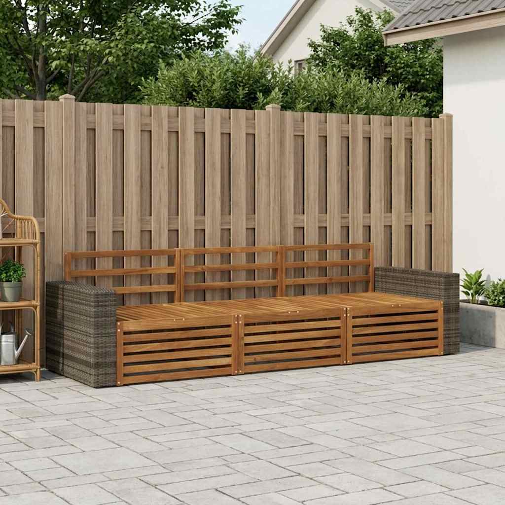 vidaXL Zestaw sof na zewnątrz 3 pcs naturalny Lite Drewno Akacji