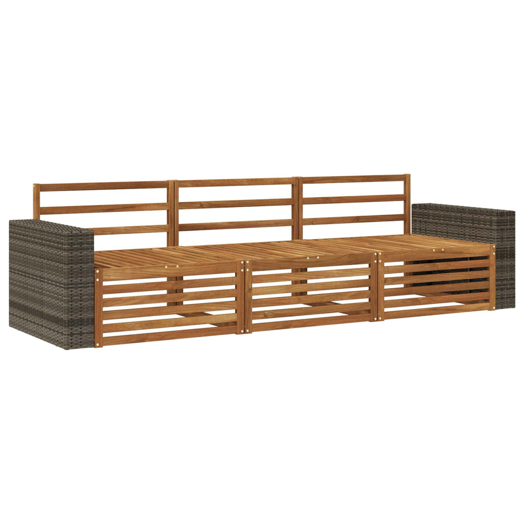 vidaXL Zestaw sof na zewnątrz 3 pcs naturalny Lite Drewno Akacji