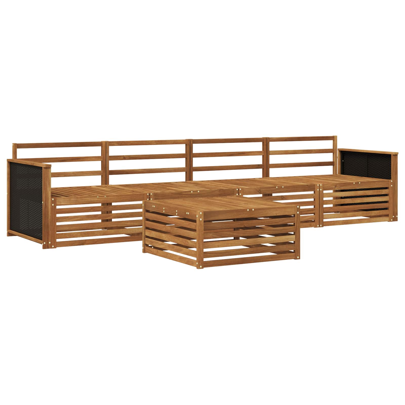 vidaXL Zestaw sof na zewnątrz 5 pcs naturalny Lite Drewno Akacji