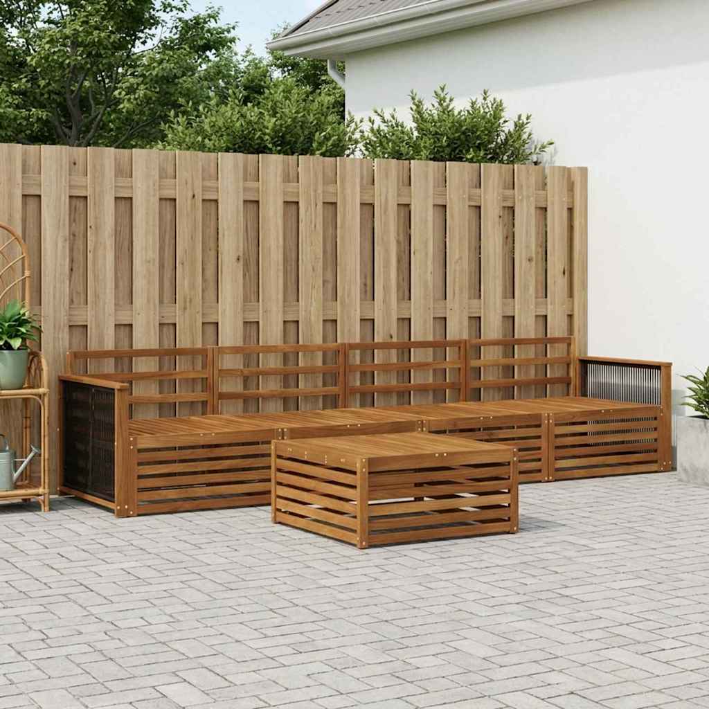 vidaXL Zestaw sof na zewnątrz 5 pcs naturalny Lite Drewno Akacji