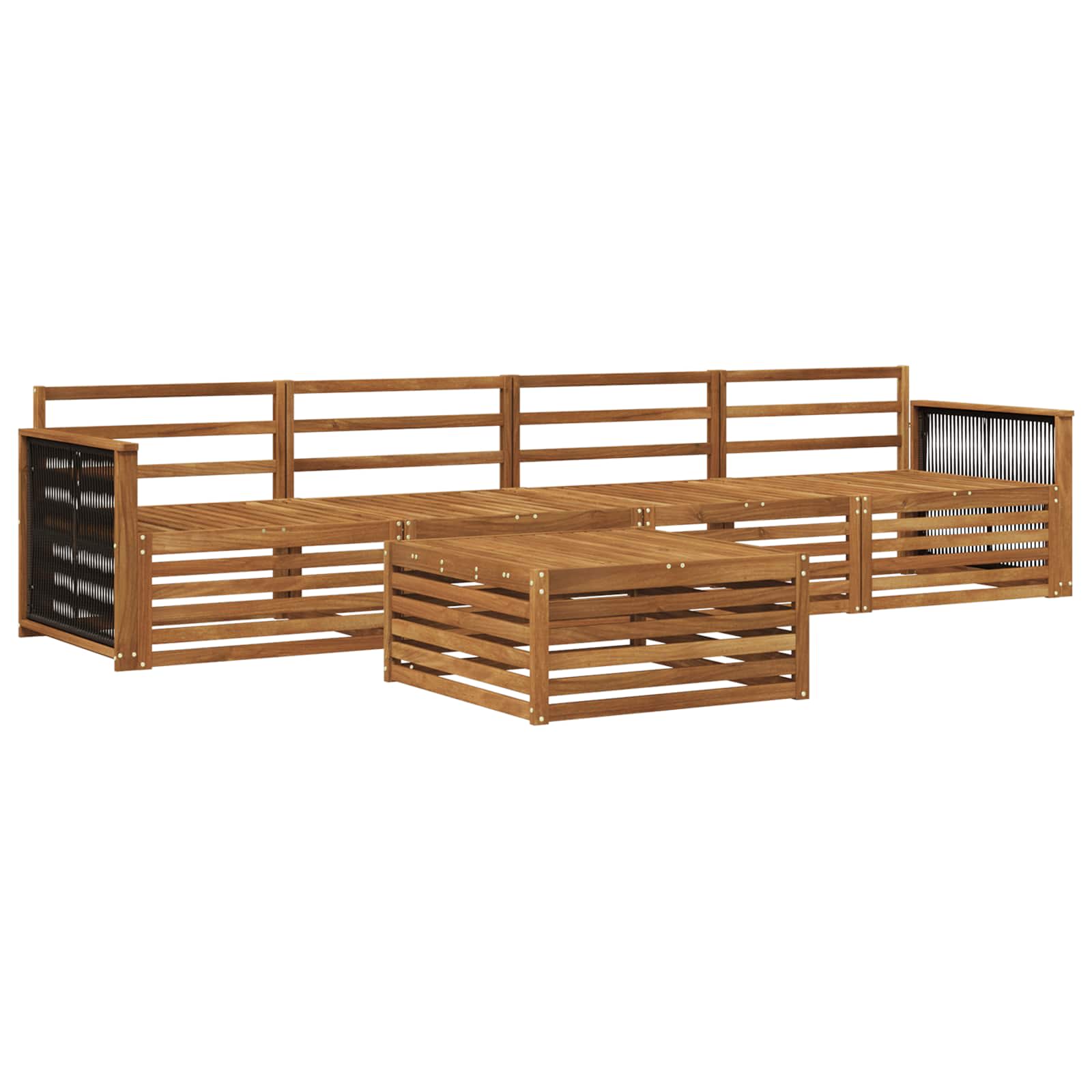 vidaXL Zestaw sof na zewnątrz 5 pcs naturalny Lite Drewno Akacji