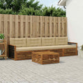 vidaXL Zestaw sof na zewnątrz z poduszką 5 pcs Naturalny i Beżowy