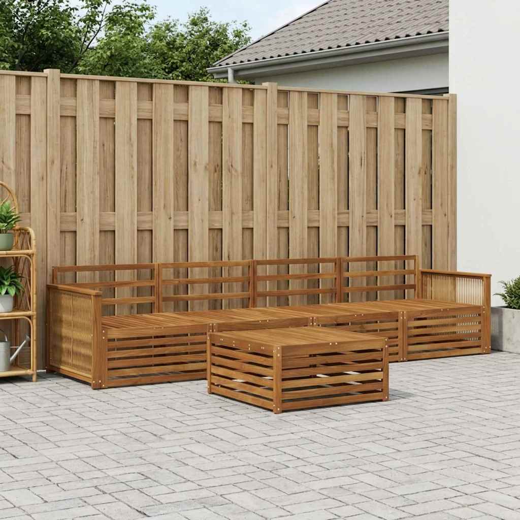 vidaXL Zestaw sof na zewnątrz 5 pcs naturalny Lite Drewno Akacji