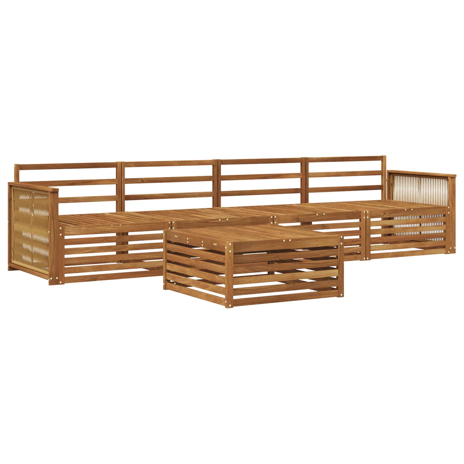 vidaXL Zestaw sof na zewnątrz 5 pcs naturalny Lite Drewno Akacji
