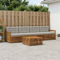 vidaXL Zestaw sof na zewnątrz z poduszką 5 pcs Naturalny i jasnoszary