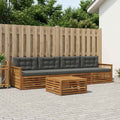 vidaXL Zestaw sof na zewnątrz z poduszką 5 pcs Naturalny i Antracytowy