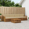 vidaXL Zestaw sof na zewnątrz z poduszką 5 pcs Naturalny i Beżowy