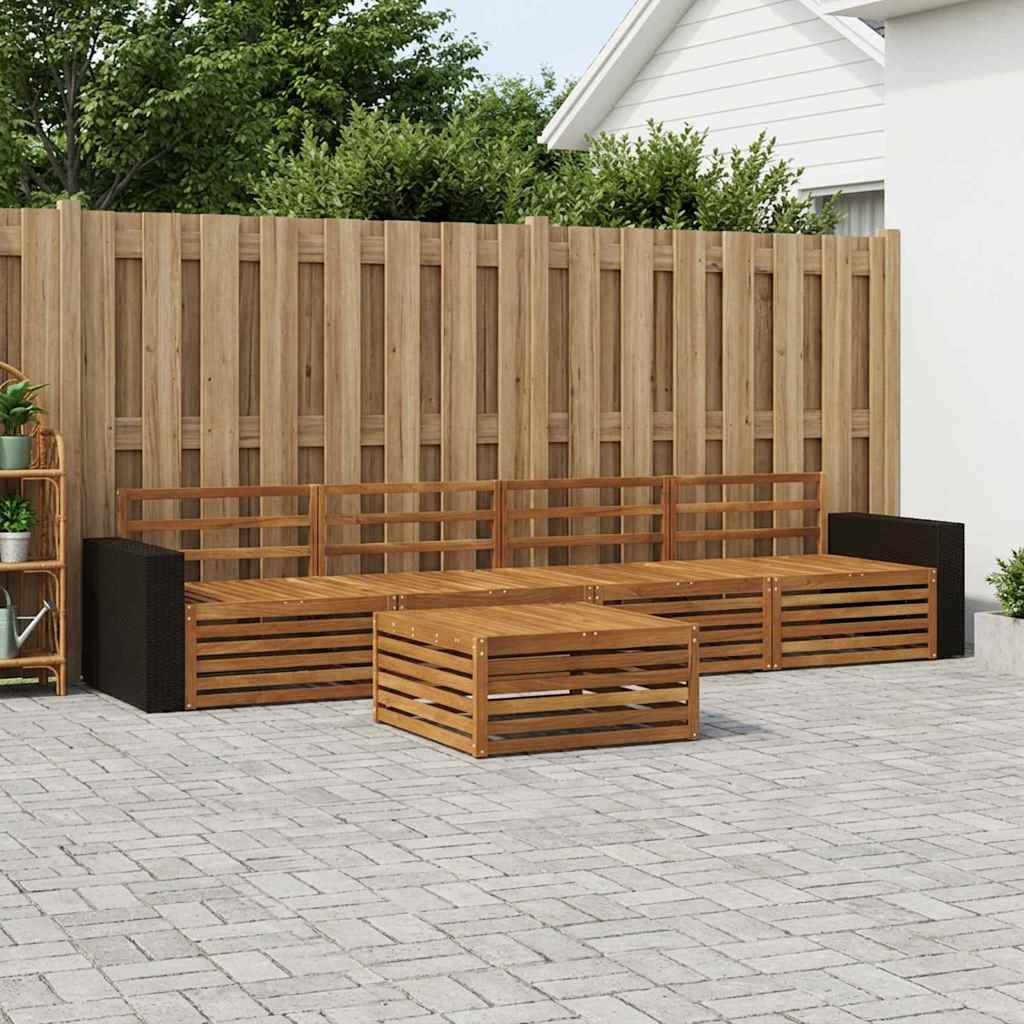 vidaXL Zestaw sof na zewnątrz 5 pcs naturalny Lite Drewno Akacji