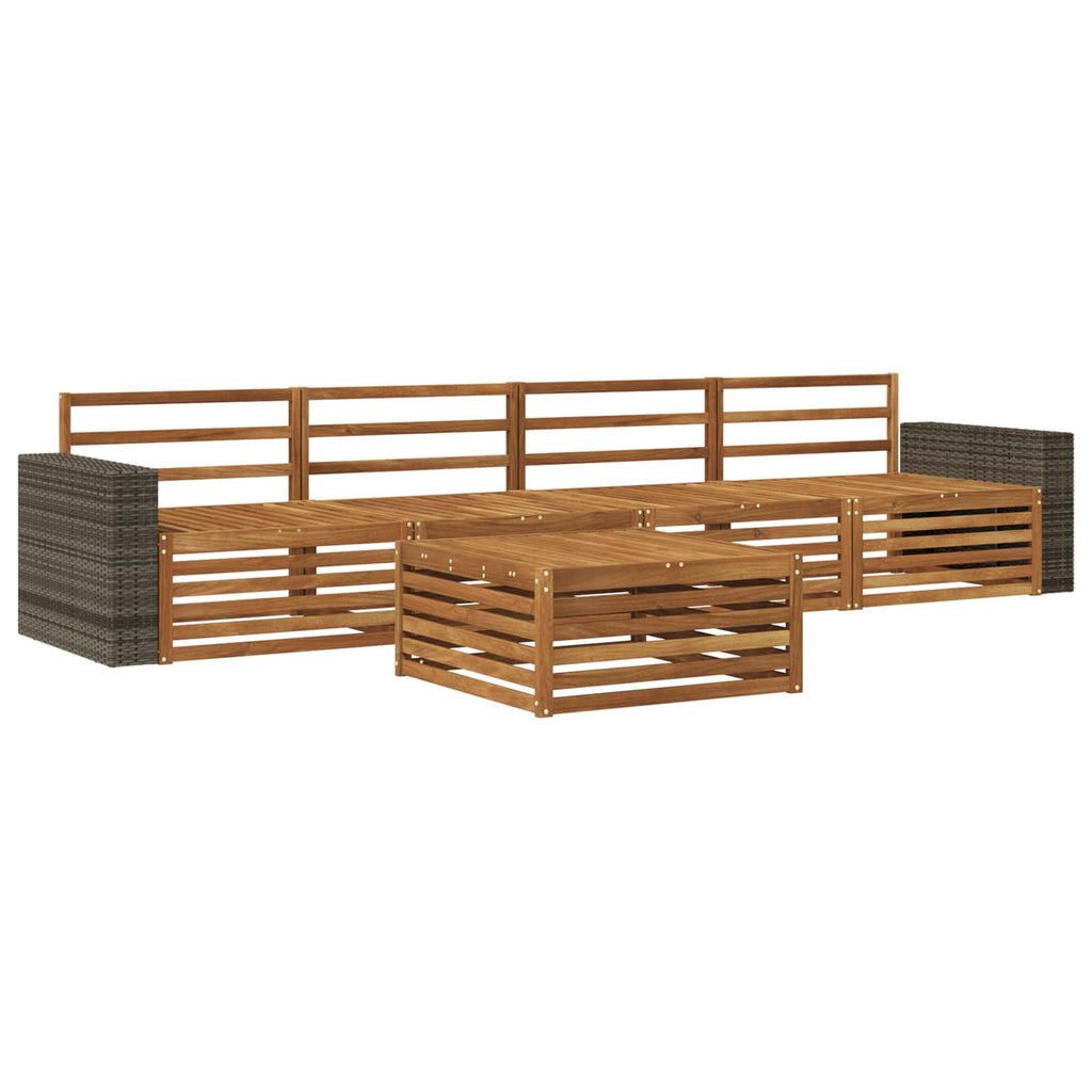 vidaXL Zestaw sof na zewnątrz 5 pcs naturalny Lite Drewno Akacji