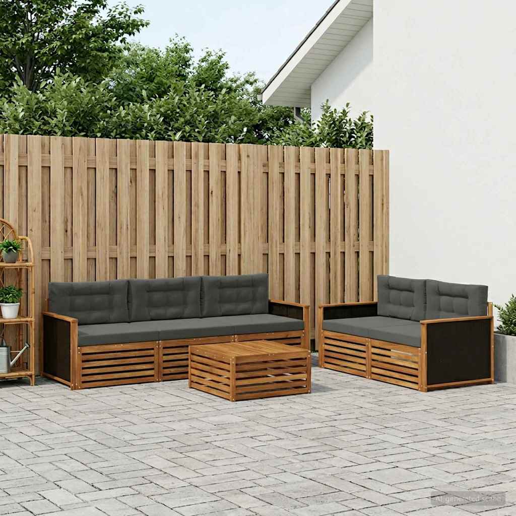 vidaXL Zestaw sof na zewnątrz 6 pcs Naturalny i Antracytowy