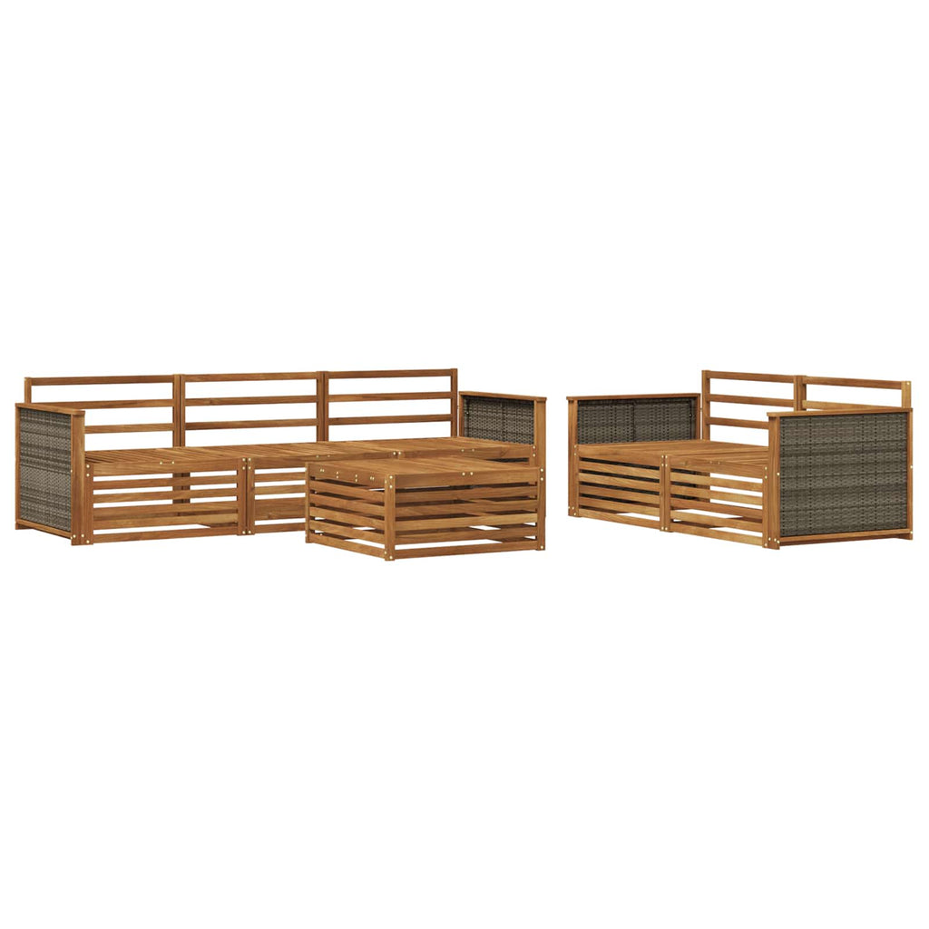 vidaXL Zestaw sof na zewnątrz 6 pcs naturalny Lite Drewno Akacji