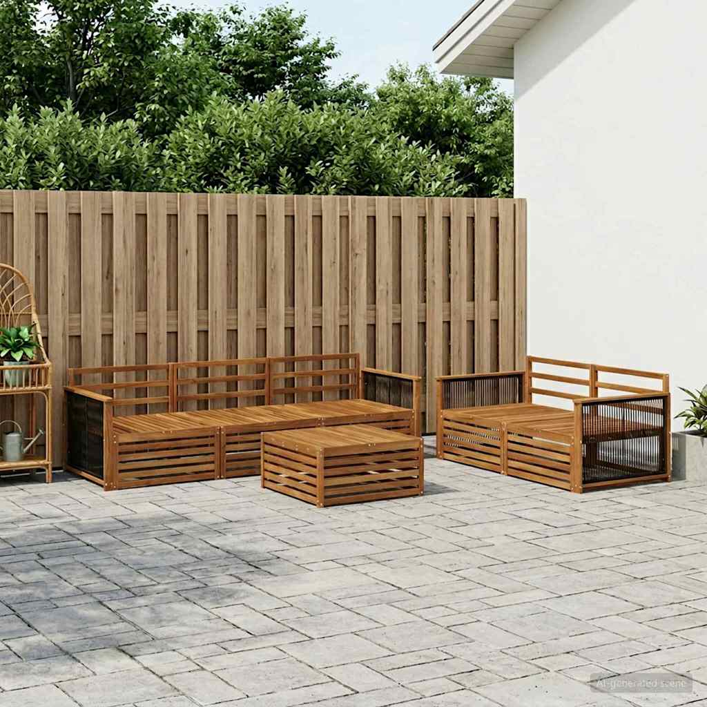vidaXL Zestaw sof na zewnątrz 6 pcs naturalny Lite Drewno Akacji