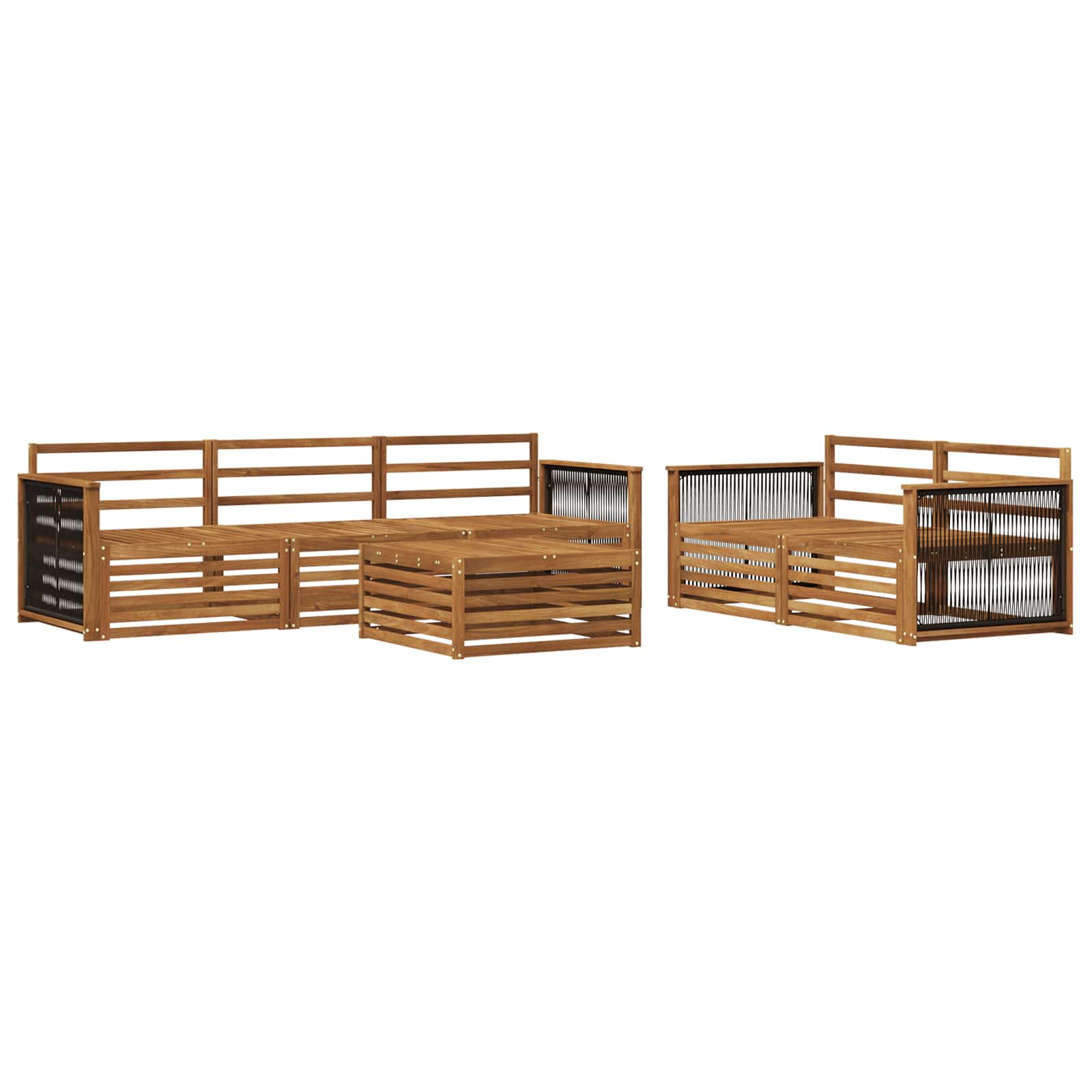 vidaXL Zestaw sof na zewnątrz 6 pcs naturalny Lite Drewno Akacji