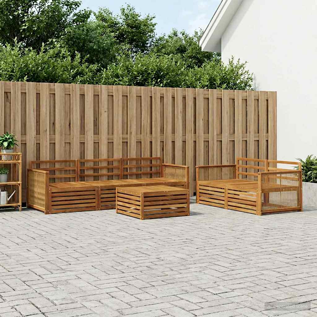 vidaXL Zestaw sof na zewnątrz 6 pcs naturalny Lite Drewno Akacji