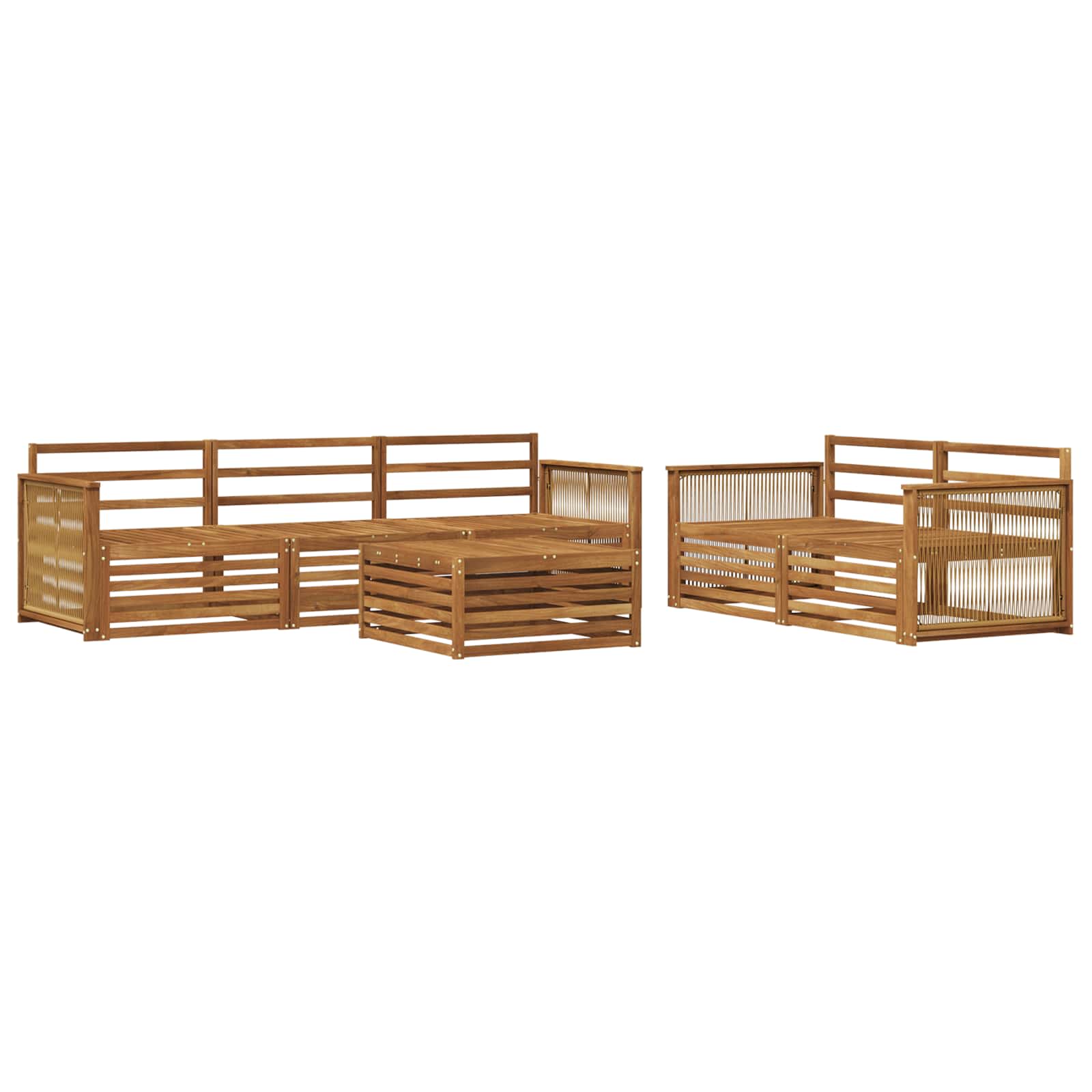 vidaXL Zestaw sof na zewnątrz 6 pcs naturalny Lite Drewno Akacji