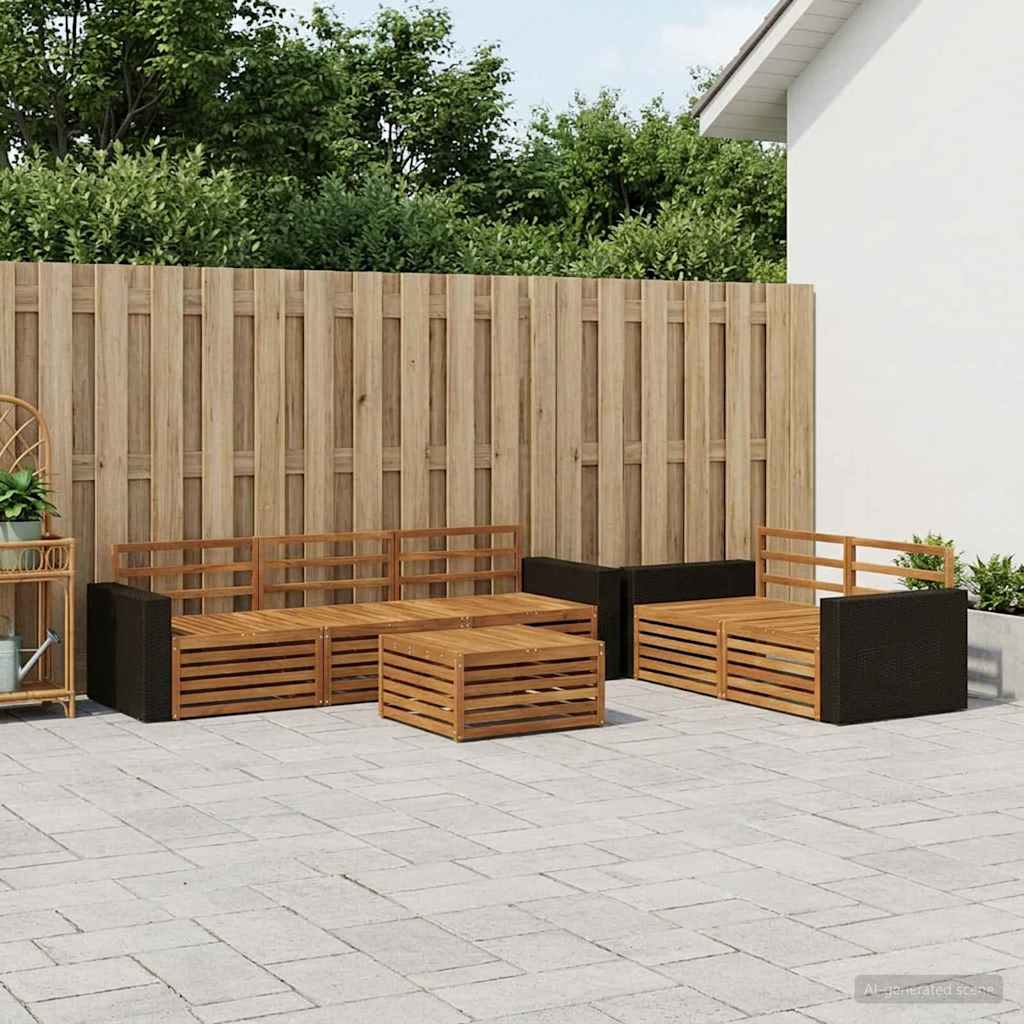 vidaXL Zestaw sof na zewnątrz 6 pcs naturalny Lite Drewno Akacji