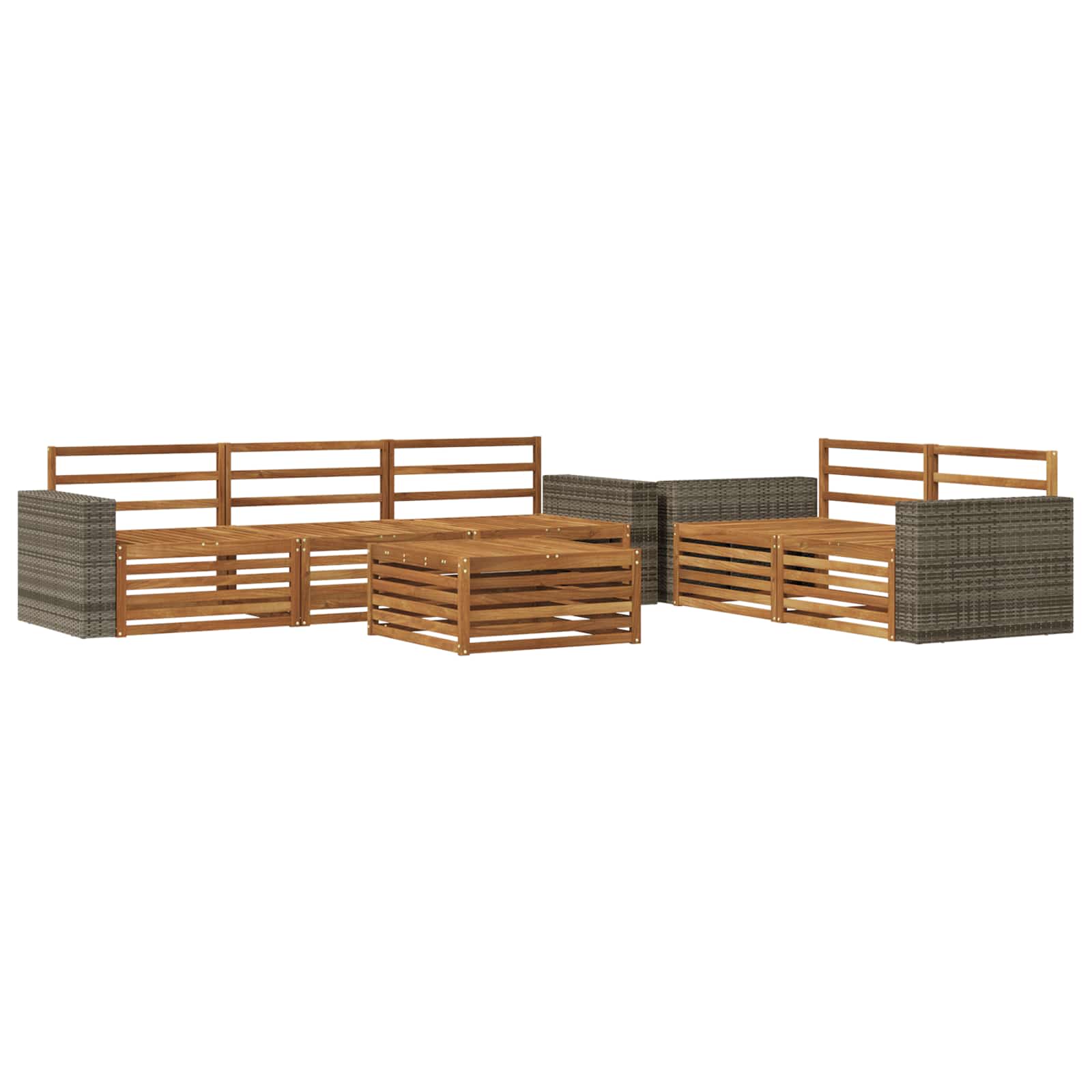 vidaXL Zestaw sof na zewnątrz 6 pcs naturalny Lite Drewno Akacji