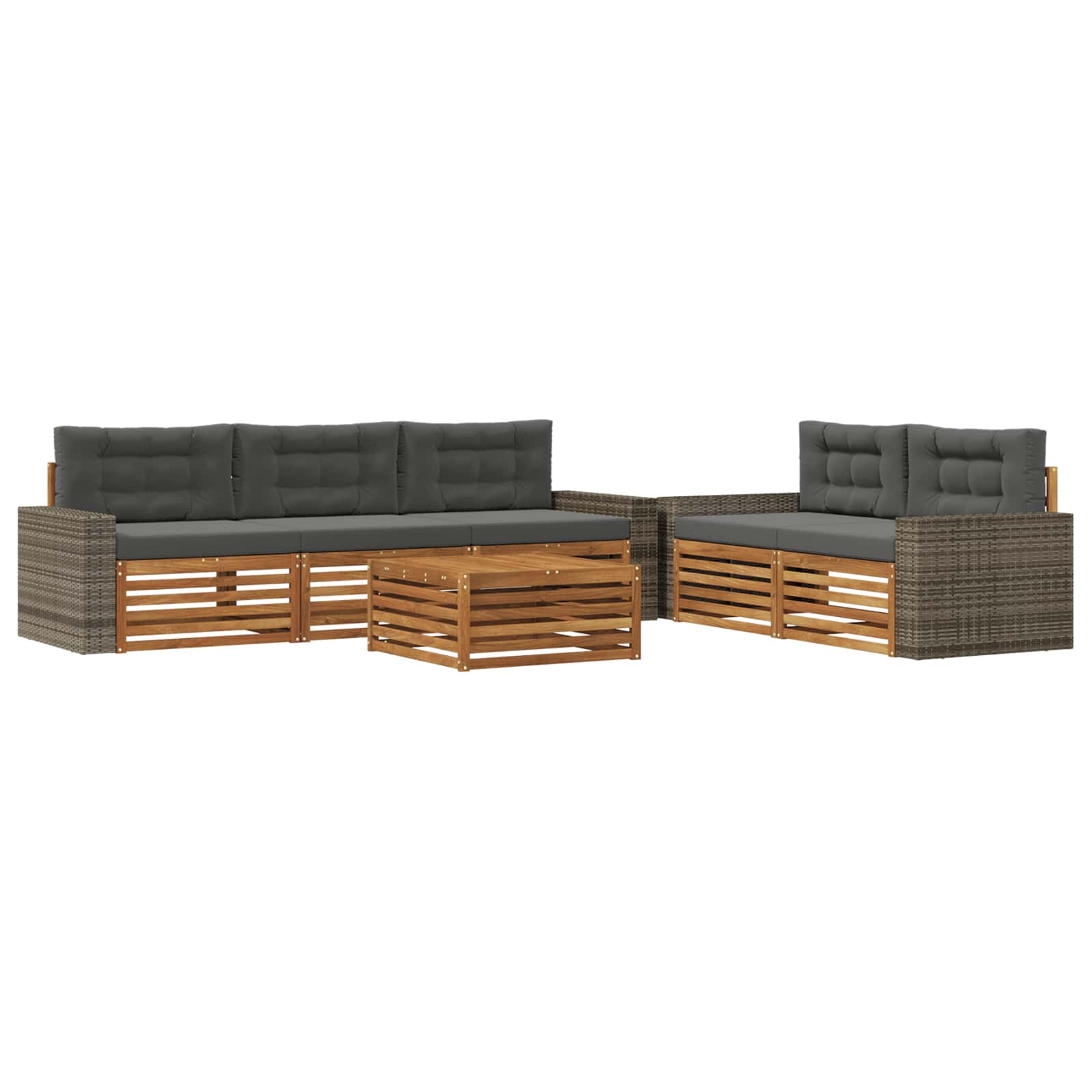 vidaXL Zestaw sof na zewnątrz 6 pcs Naturalny i Antracytowy