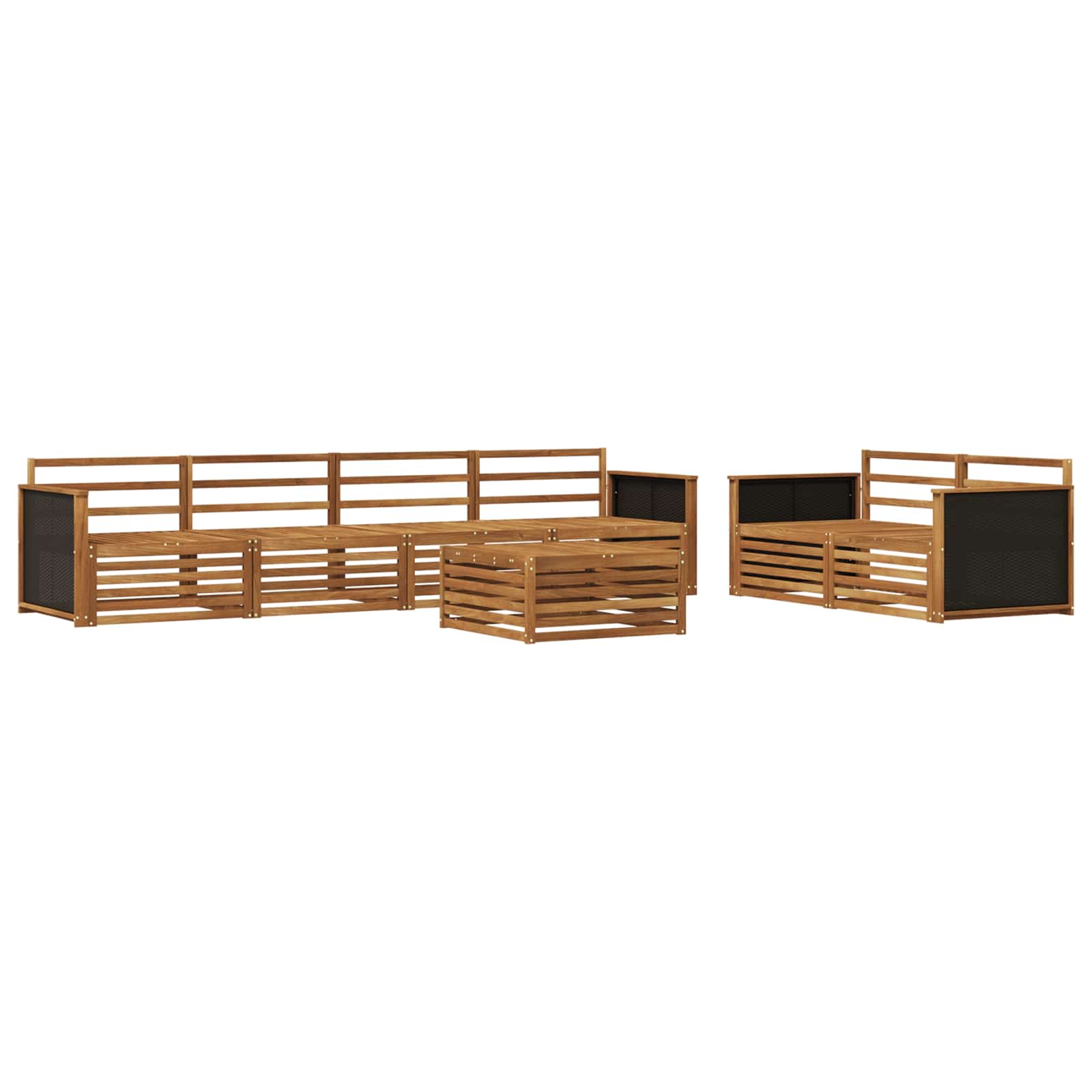 vidaXL Zestaw sof na zewnątrz 7 pcs naturalny Lite Drewno Akacji