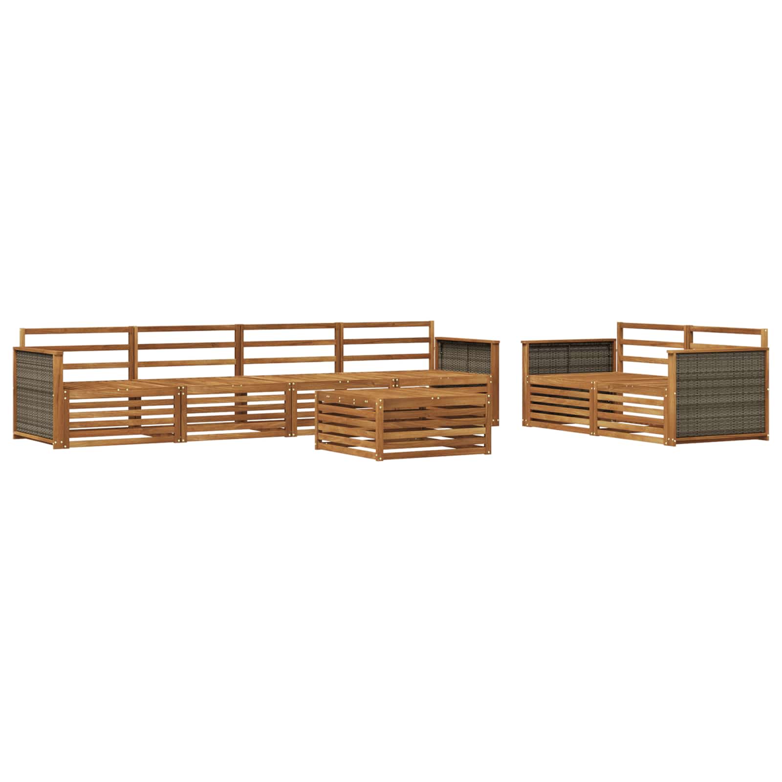 vidaXL Zestaw sof na zewnątrz 7 pcs naturalny Lite Drewno Akacji