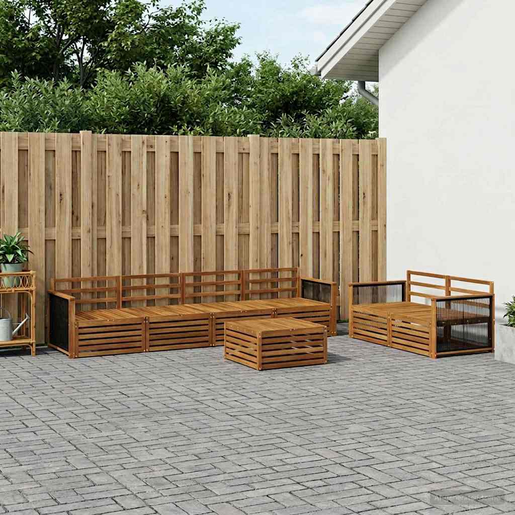 vidaXL Zestaw sof na zewnątrz 7 pcs naturalny Lite Drewno Akacji