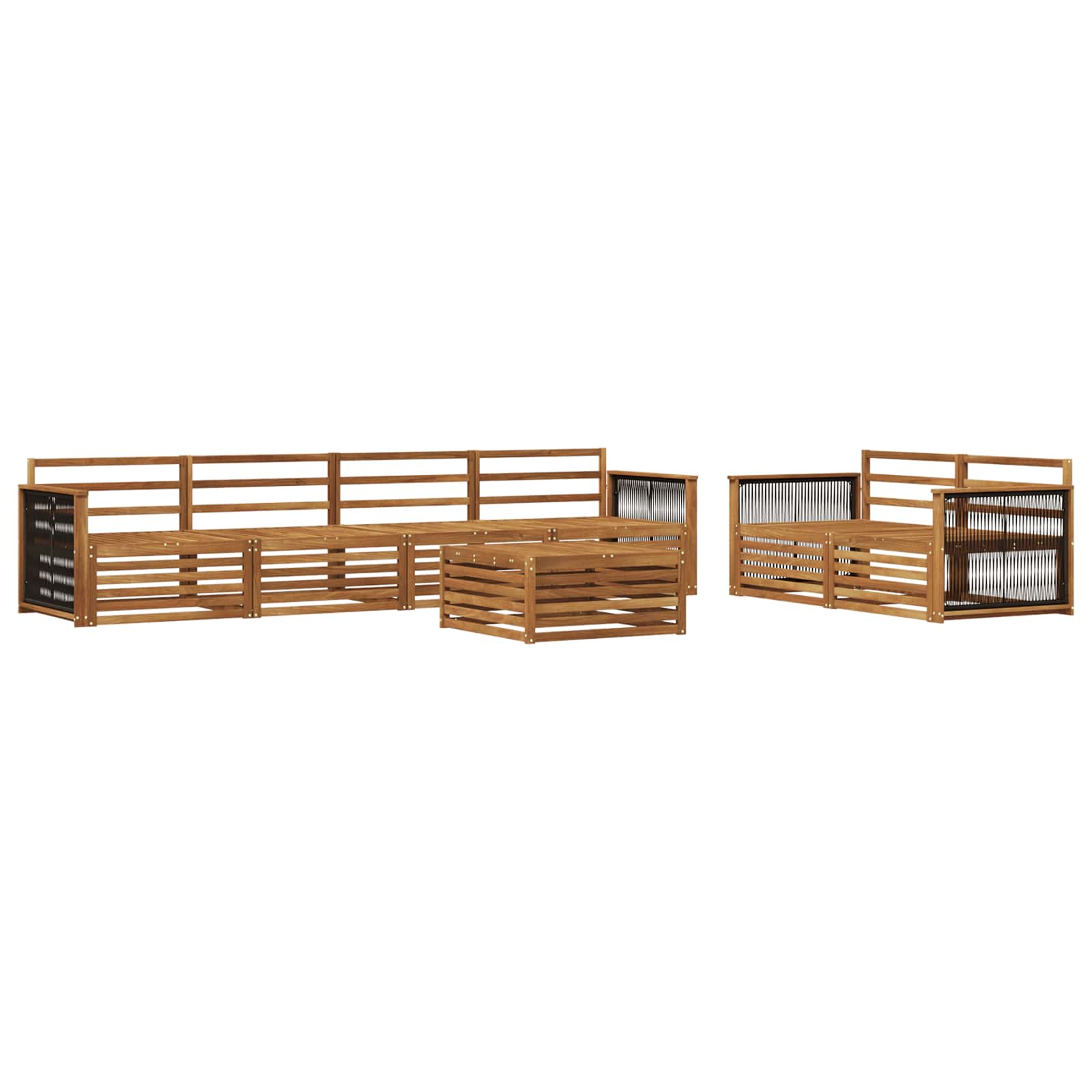 vidaXL Zestaw sof na zewnątrz 7 pcs naturalny Lite Drewno Akacji