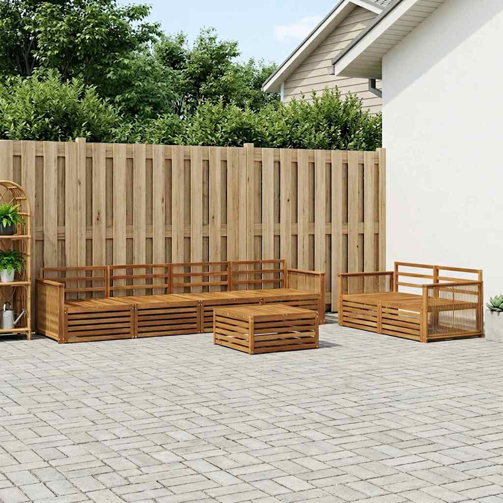 vidaXL Zestaw sof na zewnątrz 7 pcs naturalny Lite Drewno Akacji