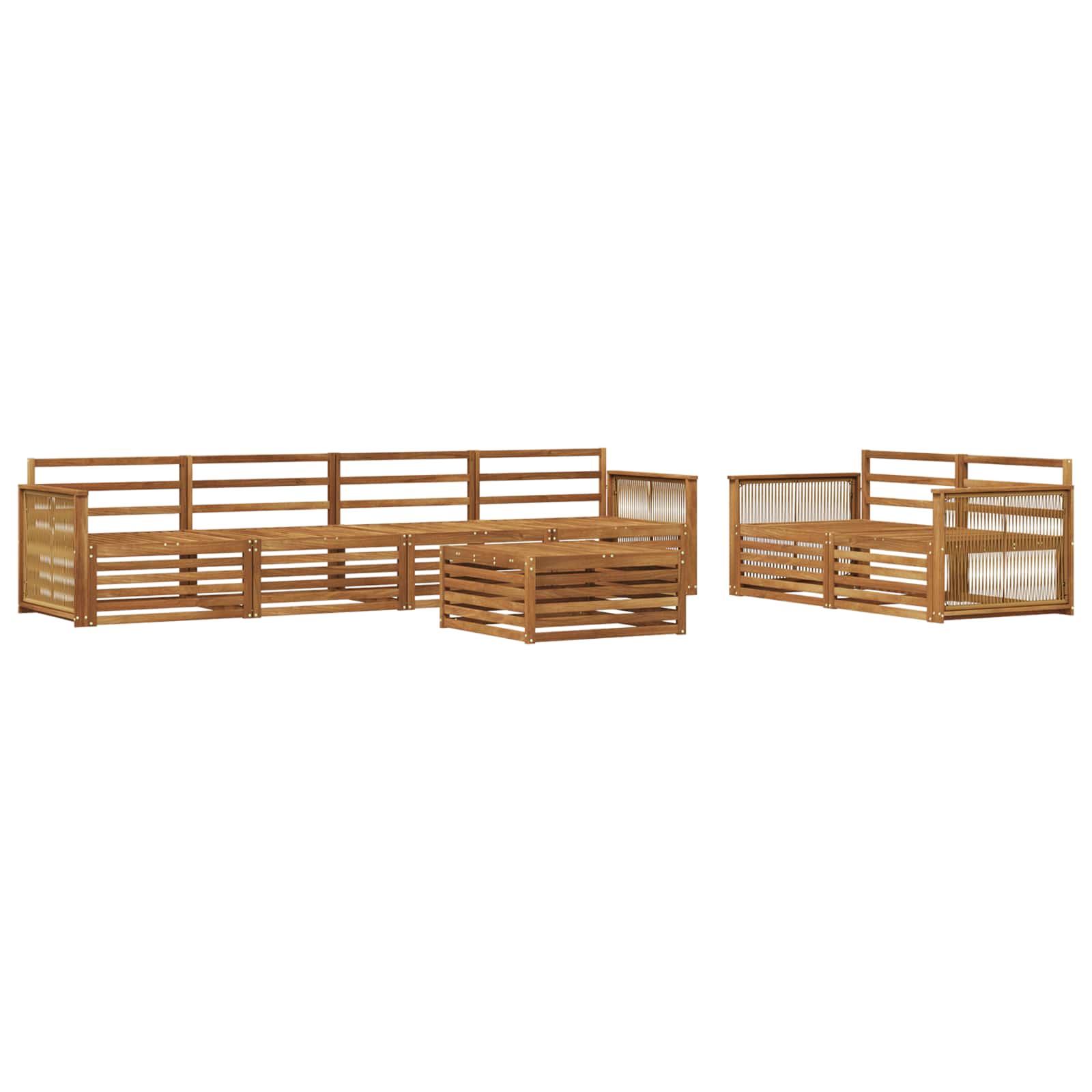 vidaXL Zestaw sof na zewnątrz 7 pcs naturalny Lite Drewno Akacji