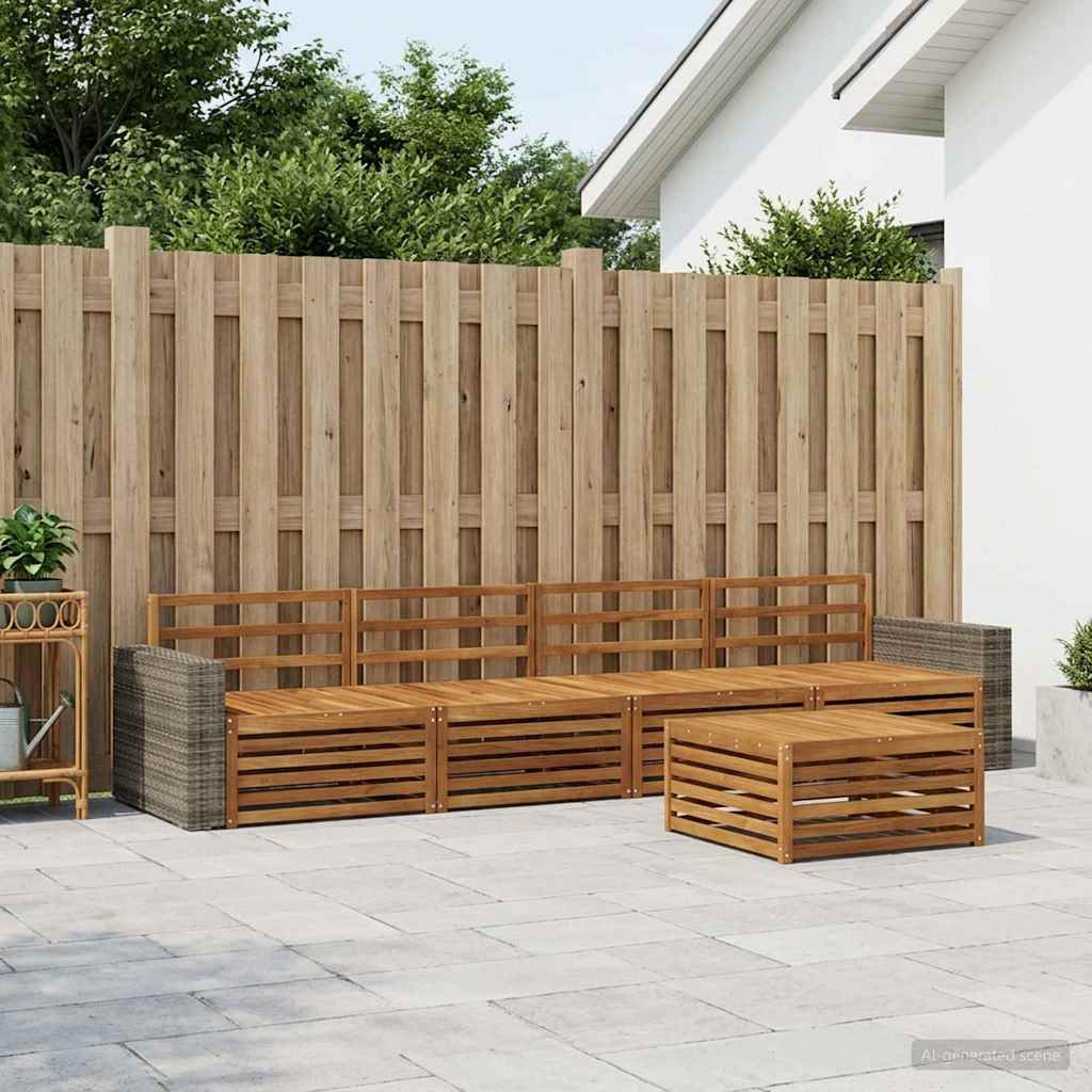 vidaXL Zestaw sof na zewnątrz 7 pcs naturalny Lite Drewno Akacji