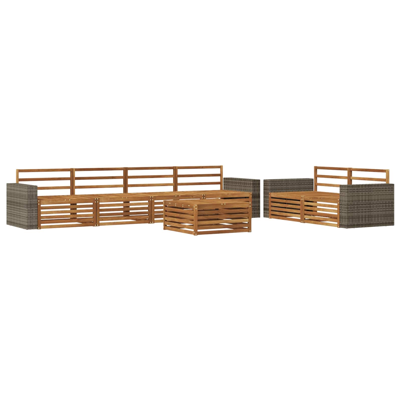 vidaXL Zestaw sof na zewnątrz 7 pcs naturalny Lite Drewno Akacji