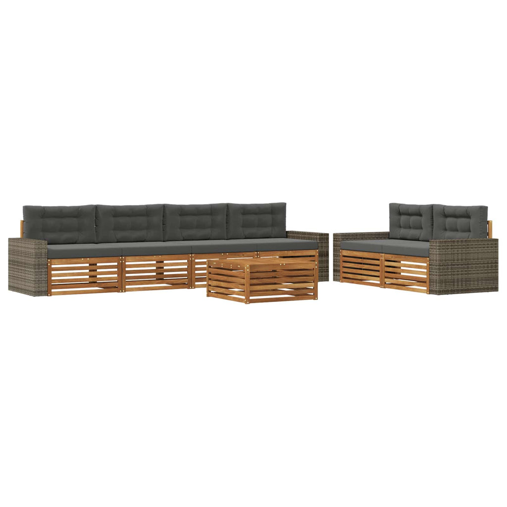vidaXL Zestaw sof na zewnątrz 7 pcs Naturalny i Antracytowy Poliester