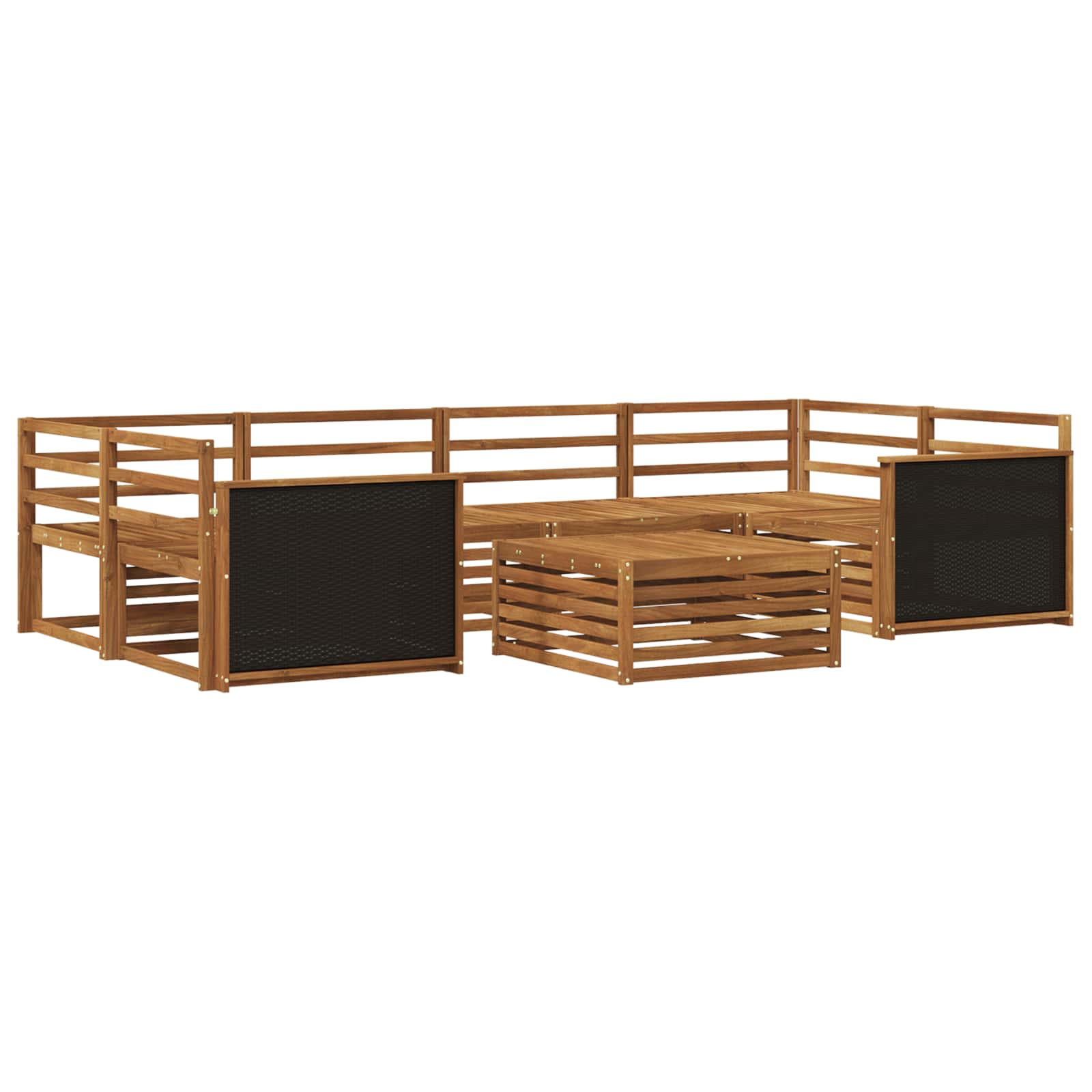 vidaXL Zestaw sof na zewnątrz 7 pcs naturalny Lite Drewno Akacji