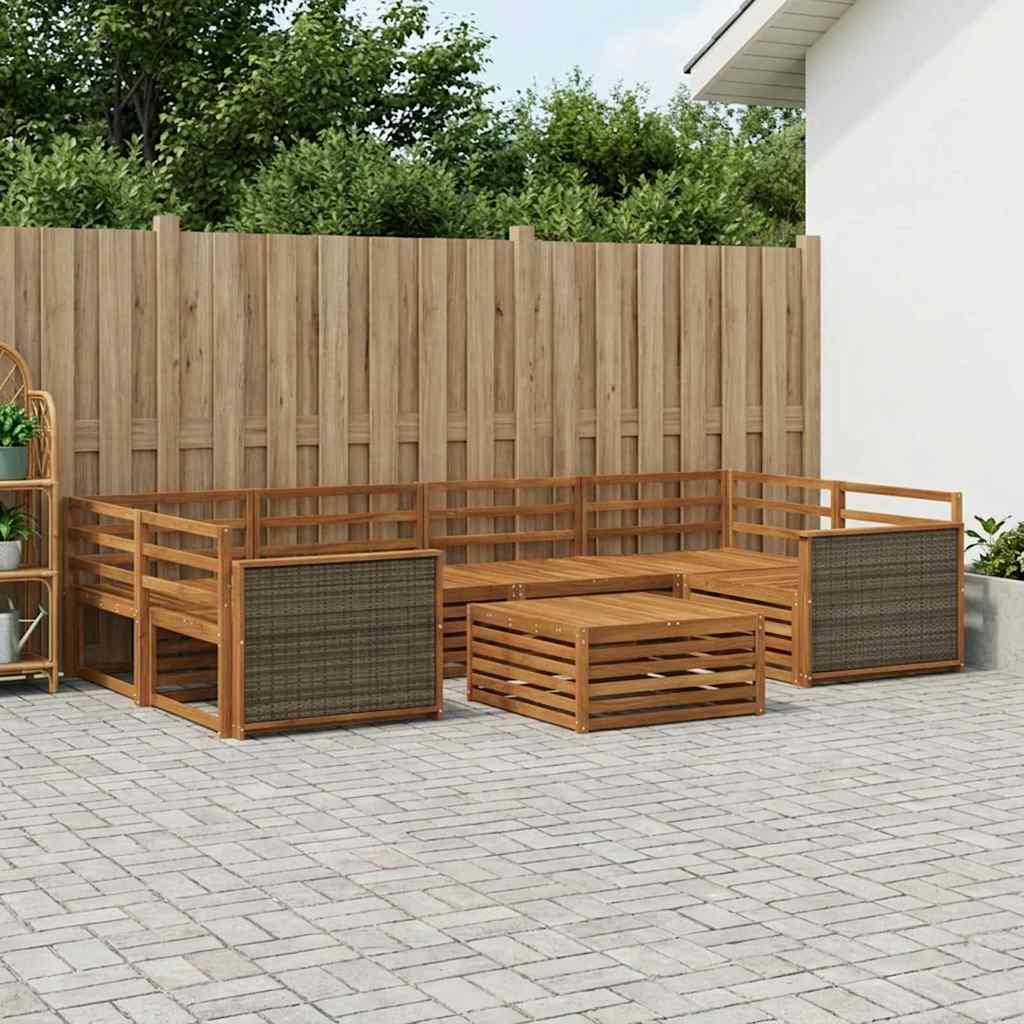 vidaXL Zestaw sof na zewnątrz 7 pcs naturalny Lite Drewno Akacji