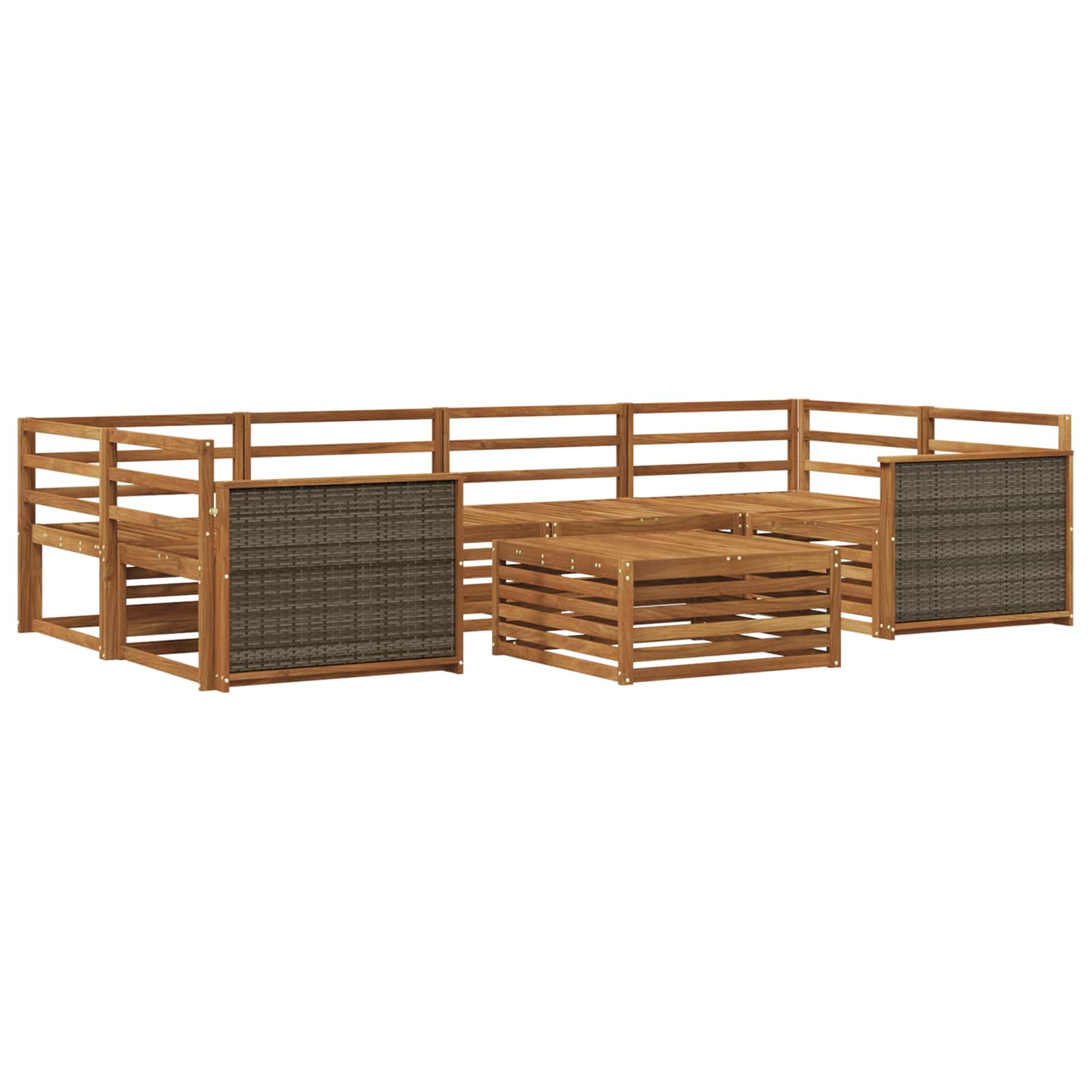 vidaXL Zestaw sof na zewnątrz 7 pcs naturalny Lite Drewno Akacji