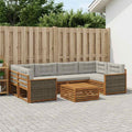 vidaXL Zestaw sof na zewnątrz z poduszką 7 pcs Naturalny i jasnoszary