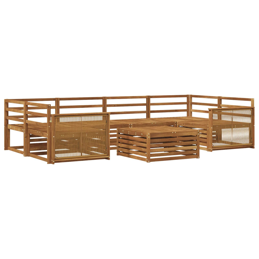 vidaXL Zestaw sof na zewnątrz 7 pcs naturalny Lite Drewno Akacji